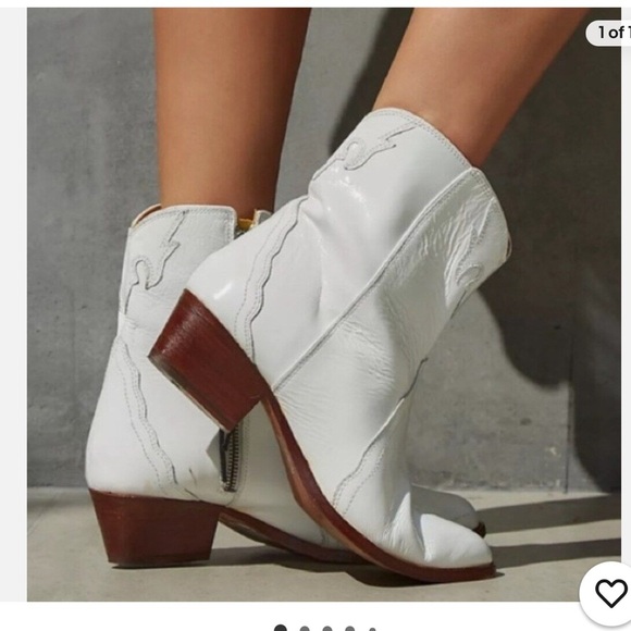 Free People Shoes - Free People White Frontier Western Bootie